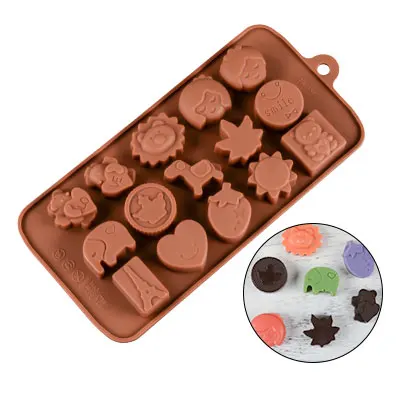 SJ формы для шоколада, пищевые силиконовые формы для леденцов, инструменты для украшения торта, 3D клейкий шоколад, аксессуары для выпечки печенья, разные стили - Цвет: 21X10.5X1.6CM
