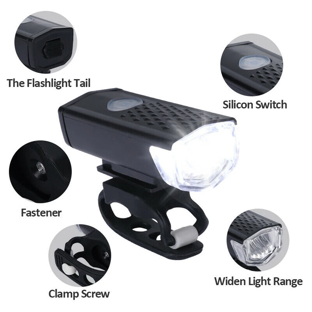 Rechargeable LED Bike Light Front Bicycle Light USB Flashlight For Bicycle Lantern Cycling Headlight Waterproof Bike Accessories