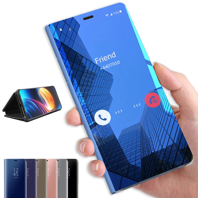 Умный чехол-книжка для Huawei Honor 10X Lite 10i 10 20 Light 9X Pro прозрачный зеркальный 360 |