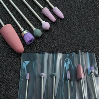 6pcs/bag Silicone Ceramic Stone Nail Drill Set Electric Milling Cutter for Manicure Machine Rotary Bit Cuticle Clean Accessories 1