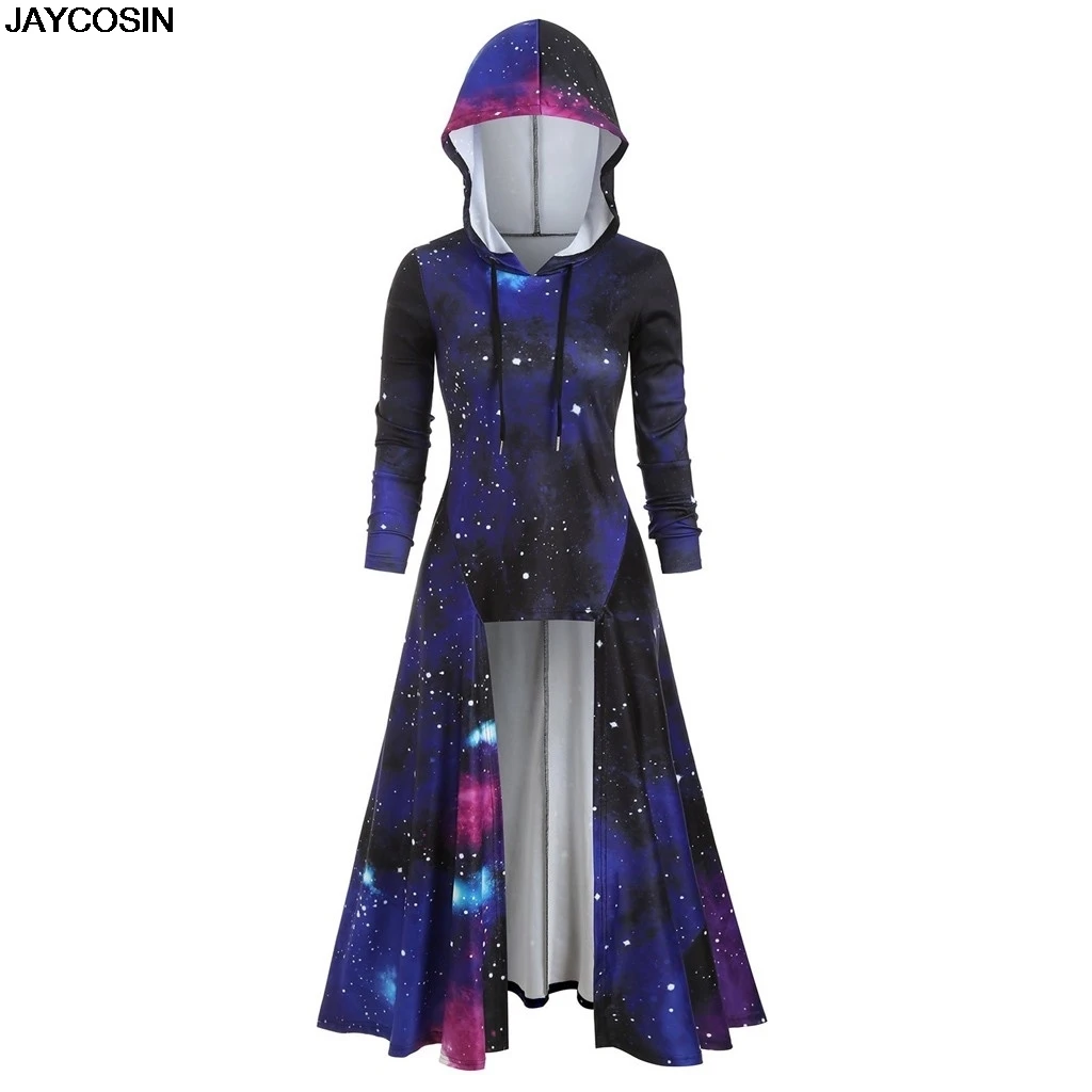 Модная женская блузка JAYCOSIN с длинным рукавом и капюшоном принтом в виде спирали