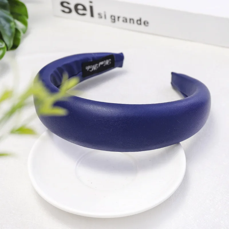 Levao PU Leather Headband for Women Solid Thick Padded Headbands for Women Hair Accessories Makeup Clean Face Hair Band Hoops