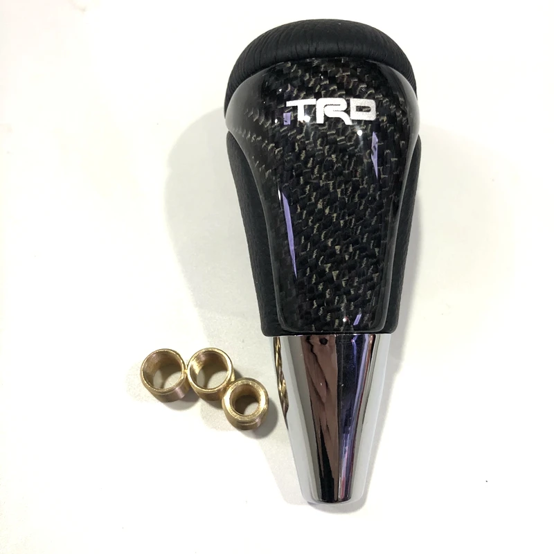 GearShiftKnobReplacementLetherCarbonColorForToyotaShiftLever