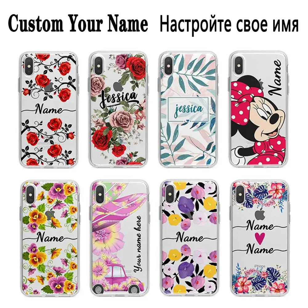 DIY именной чехол на заказ для iPhone 11 Pro X XR XS Max 10 5 5S SE 6 6s 7 8 Plus персонализированный