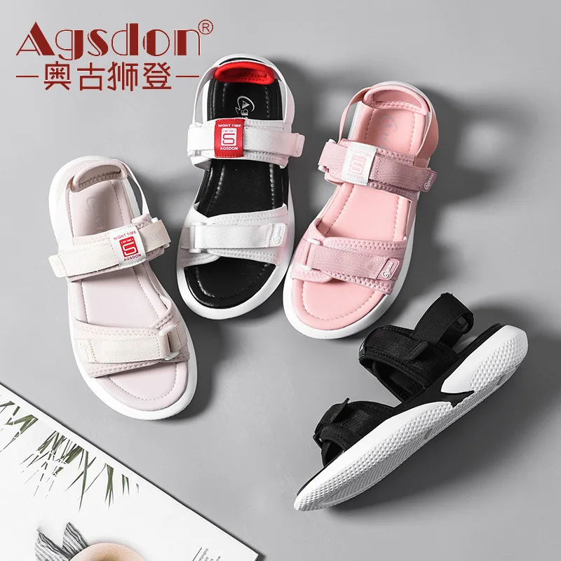 

Sandals Women's agsdon Flat Students Versatile 2019 Summer New Style Sandals Buckle Online Celebrity Sports WOMEN'S Shoes