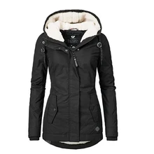 ONYPPAH женские парки для девочек зимние пальто теплая Женская куртка с капюшоном из толстого хлопка модное Стеганое пальто средней длины Верхняя одежда размера плюс