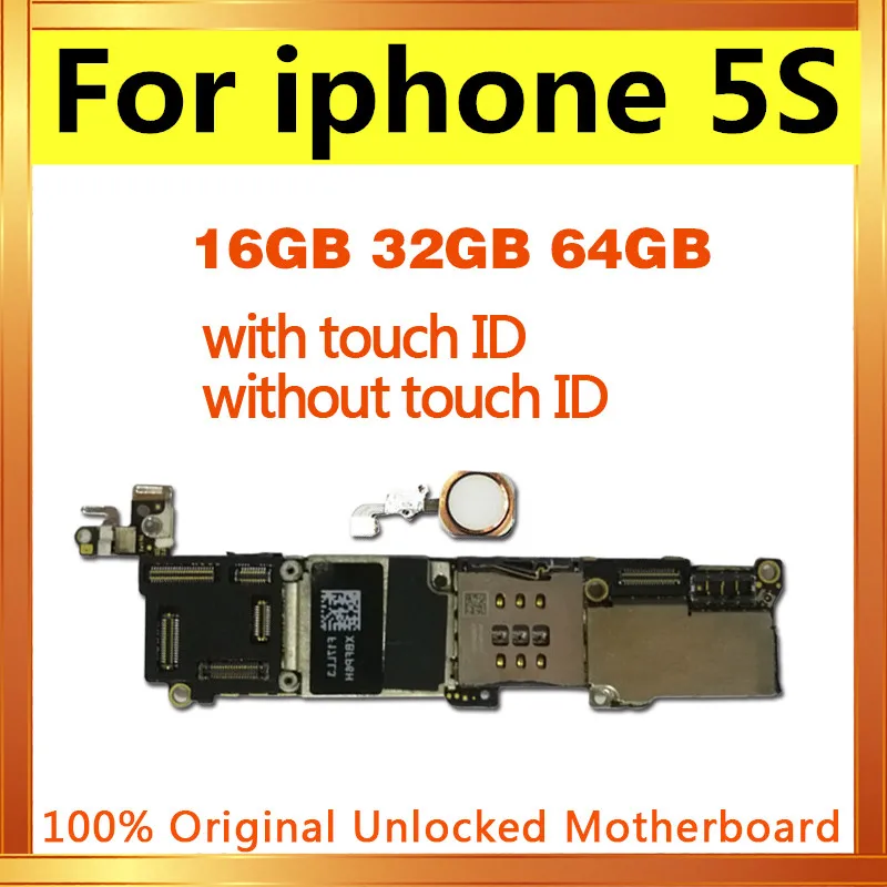 Оригинальная разблокированная материнская плата для iphone 5S без Touch ID/с Touch ID, материнская плата для iphone 5S, 16 ГБ/32 ГБ/64 ГБ