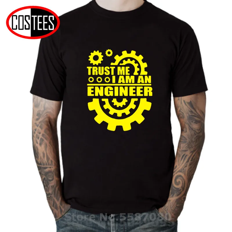 Лето 2020 Хлопковая мужская футболка TRUST ME I AM AN ENGINEER Футболка с круглым вырезом