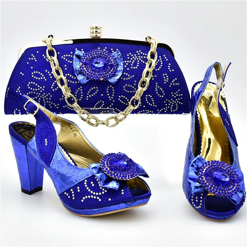 Итальянские вечерние туфли и сумочка в комплекте для женщин Нигерийский женский