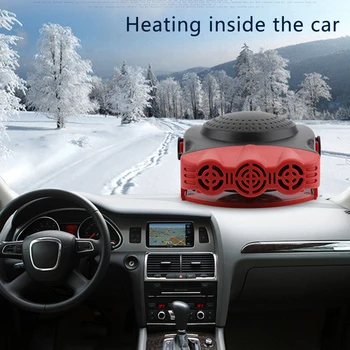 

2 in 1 Heating/Cooling Function 3-Outlet Car Heater Auto Electronic Heater Fan Fast Heating Defrost 12V 150W Car Heater