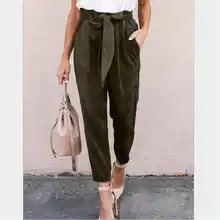 Новые модные повседневные брюки высококачественные женские черные брюки-карандаш с высокой талией тонкие брюки