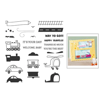 

2020 New Hot Transportation Rail Train Car Helicopter Cloud Star Stamps and Metal Cutting Dies For Scrapbooking Card Foil Making