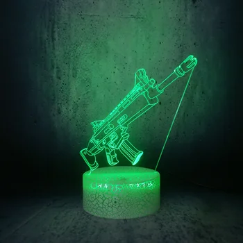 

Game tool rifle shape night light teenager game gun fans cool gift desk display bulb colorful lighting