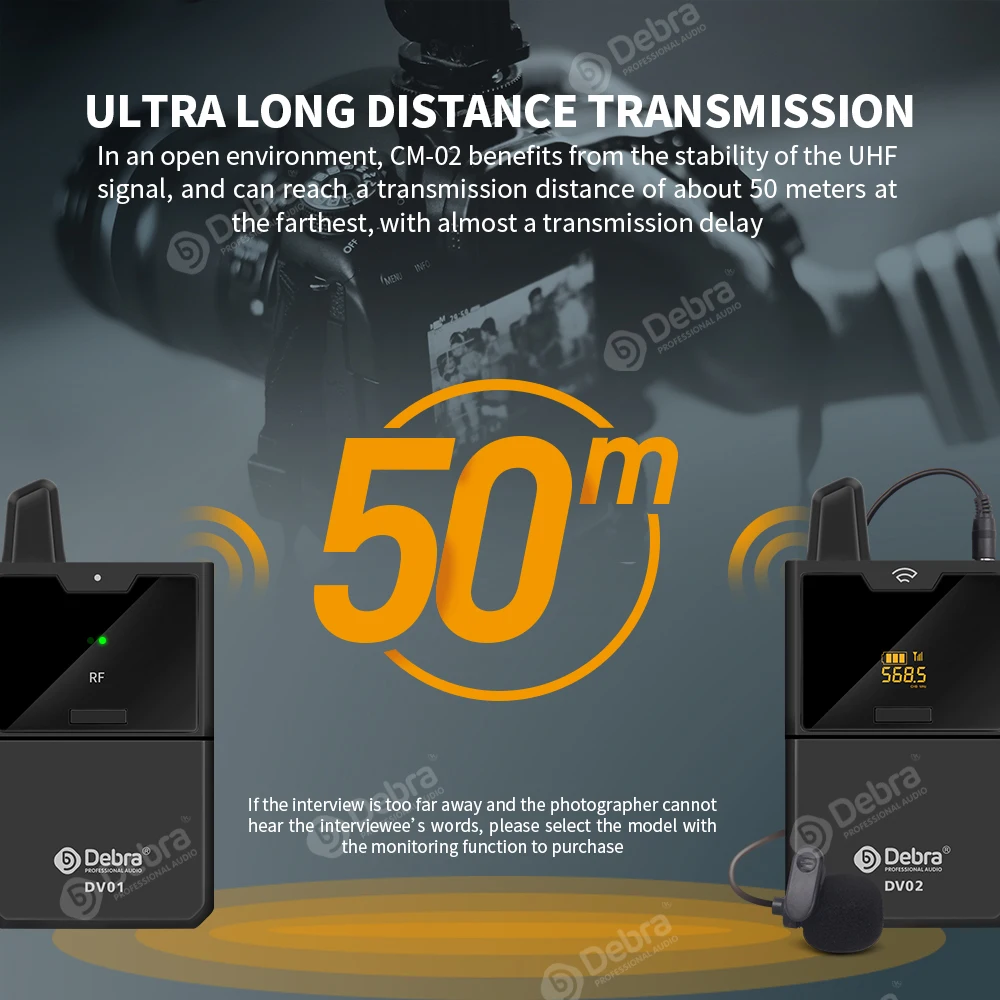 Debra DV01/02  Wireless Lavalier Mic with Audio