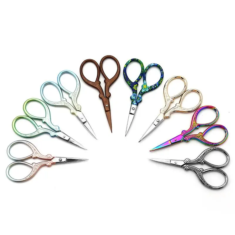 Sewing scissors Tailor scissors Craft scissors Household scissors Retro Sewing Needlework Scissors Stainless Steel Household Embroidery Thread Scissors Handicraft Tools Pruning Tailor