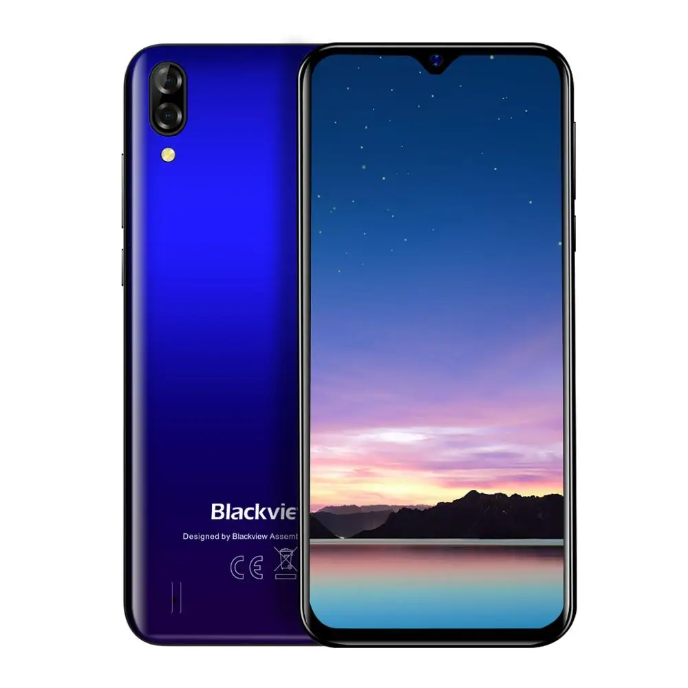 Gradient blue Blackview A60 6," смартфон 19,2: 9 полный экран капли 4080 мАч Android 8,1 мобильный телефон 1 Гб+ 16 Гб 13,0 МП мобильный телефон - Цвет: Gradient blue