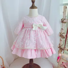 Розничная, кружевные платья-пачки для девочек, детские Роскошные вечерние платья в стиле Лолиты, испанское платье, милая одежда для маленьких девочек