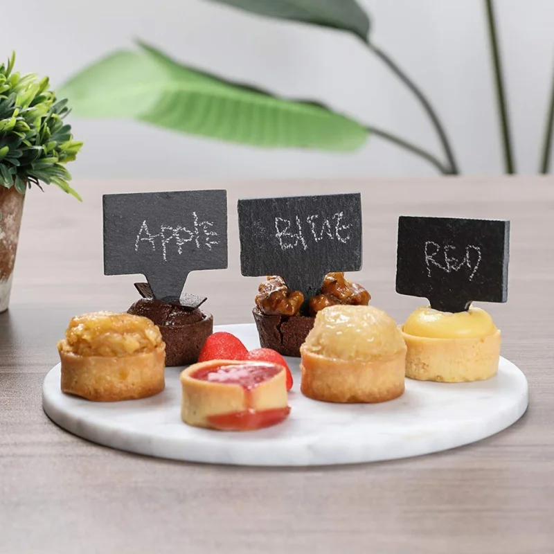 

Cheese Markers Set Natural Slate Labels Cheese Name Tags Cheese Cake Boards for Parties and Dinners Pack of 8,