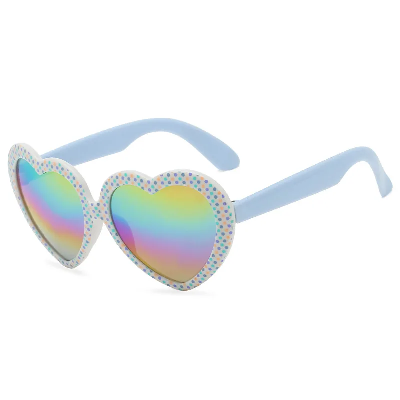Gafas de sol LongKeeper con forma de corazón para niños y niñas, diseño de ojo de gato, con protección UV, con espejo, coloridas_voghion.com