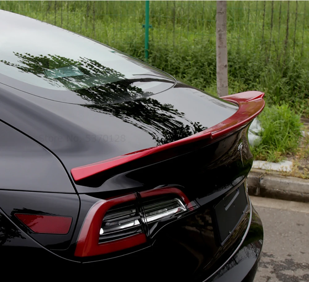 Для Tesla модель 3 высококачественный абс пластиковый спойлер задний багажник черный спойлер крыло украшение автомобиля Стайлинг 1 шт