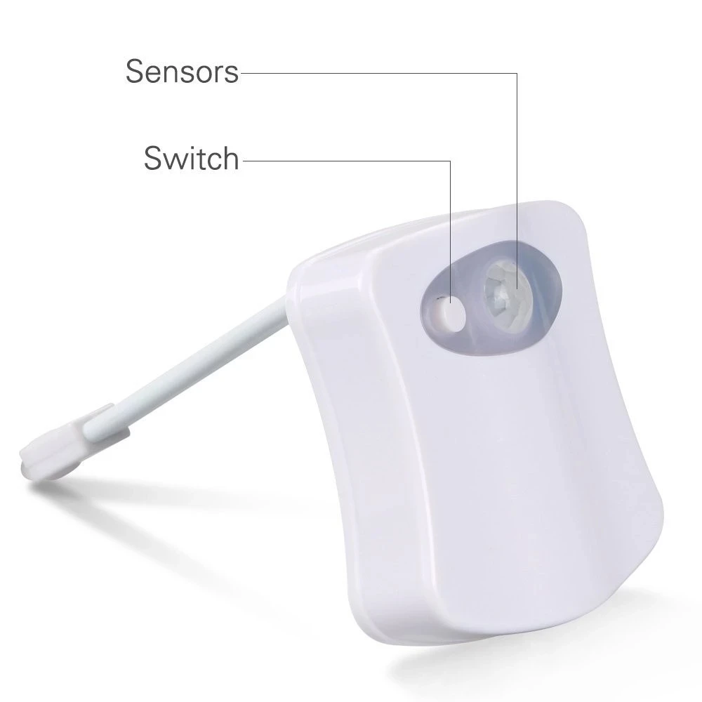 8 Color Infrared Induction Light Washroom Toilet Nightlight LED Toilet Smart PIR Motion Sensor For Bathroom WC Toilet Seat Light 3