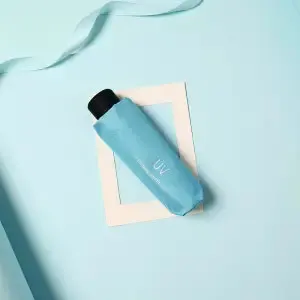 mini blue Ins милый женский зонт от солнца пляжный зонт автоматический зонтик с УФ-защитой солнцезащитный ветроустойчивый складной зонт - Цвет: mini blue