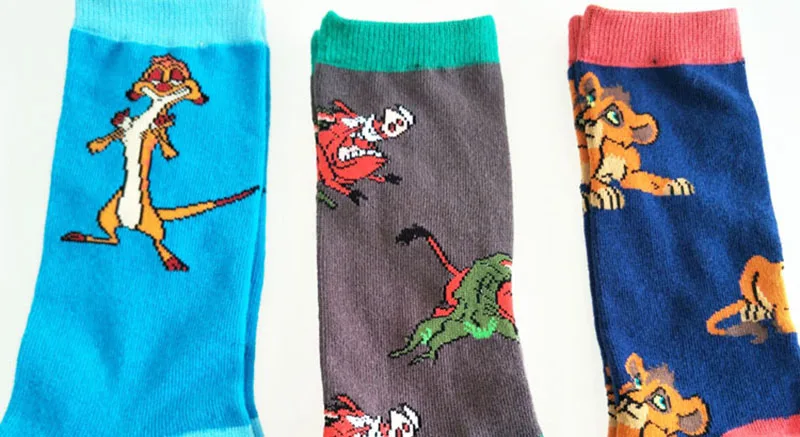 Creative Lovely Cartoon Lion Boar Cute Socks Couples Casual Personality Tide Socks Outdoor Streets Hip Hop Happy Funny Men Sox