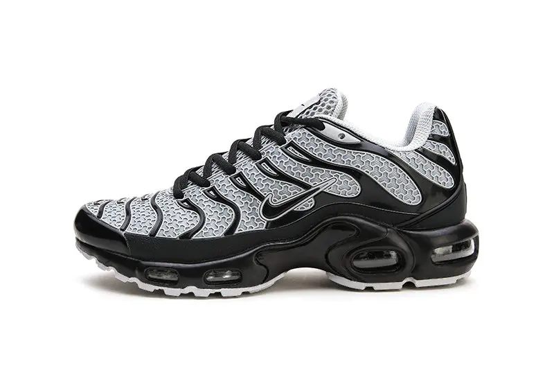 Оригинальные мужские кроссовки для бега Nike Air Max Plus TN, дышащие, не скользящие, кроссовки для спорта на открытом воздухе, фитнеса, бега - Цвет: White black