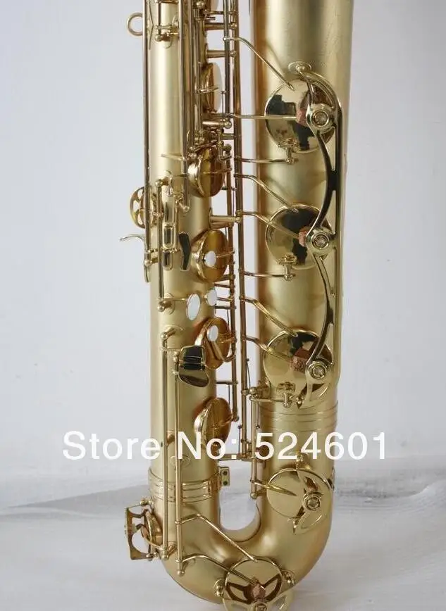 Unbranded Professional Baritone Saxophone Matte Gold Baritone Sax Surface Gold Lacquer Saxophone With Case