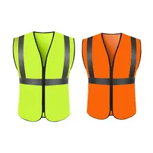 Светоотражающий флуоресцентный жилет желтого и оранжевого цвета, безопасная одежда для бега, проветриваемая, безопасная, высокая видимость