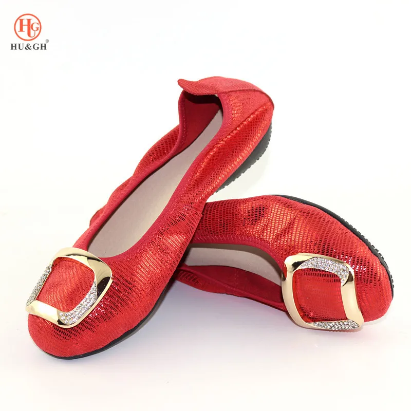 red designer flats