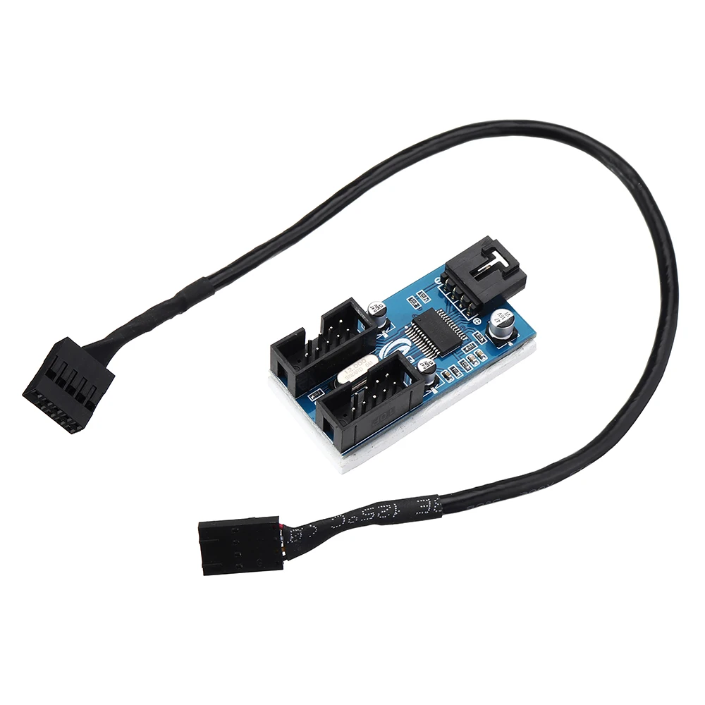 LEORY 9Pin заголовок USB Мужской от 1 до 2 Женский удлинитель сплиттер кабель 9 порт плата мультипликатора