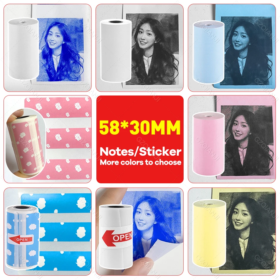 White Color Sticker Label Paper Self-adhesive Paper for Peripage A6 A8 A3 A9 Paperang P1 P2 Thermal Printer Photo Paper BPA Free