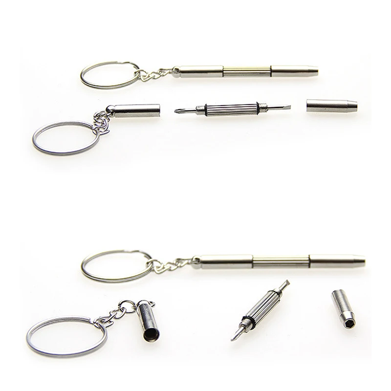 Screwdriver Set Eyeglass Screwdriver Portable Stainless Steel Keychain 3 In 1 Repair Kit Tools for Eyeglass Sunglasses Watch