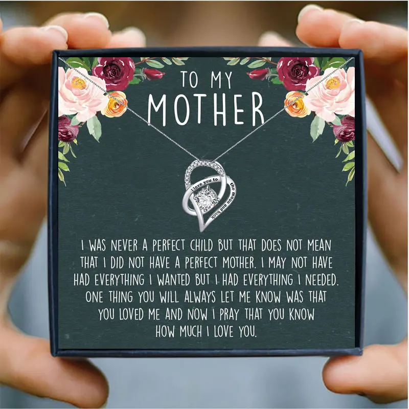 Ожерелье с подвеской в виде сердца и кристаллов I Love You to The Moon Back To My Mother ожерелье
