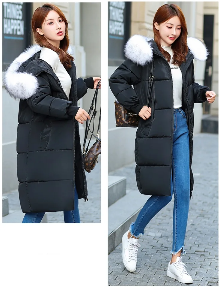 UHYTGF новые женские хлопковые пальто корейские XL-7XL плюс размер парка женский пуховик хлопковая куртка теплые длинные Утепленные зимние пальто для женщин X542