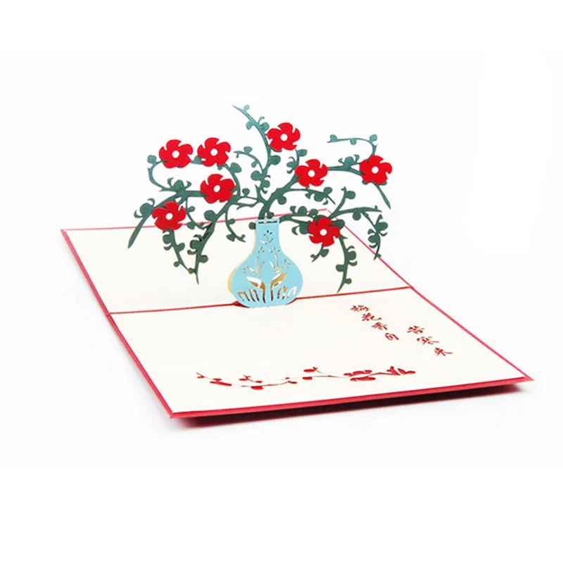  3D Pop Up Invitation Greeting Card Birthday Valentines' Day New Year Xmas Gift D08D - 4000357764731