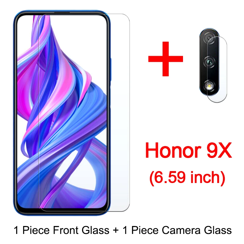 2в1 honor 9x pro Защитное стекло для huawei honor 9x9x9 xpro honer x9 Защитная пленка для экрана с объективом камеры закаленное стекло - Цвет: For Honor 9X