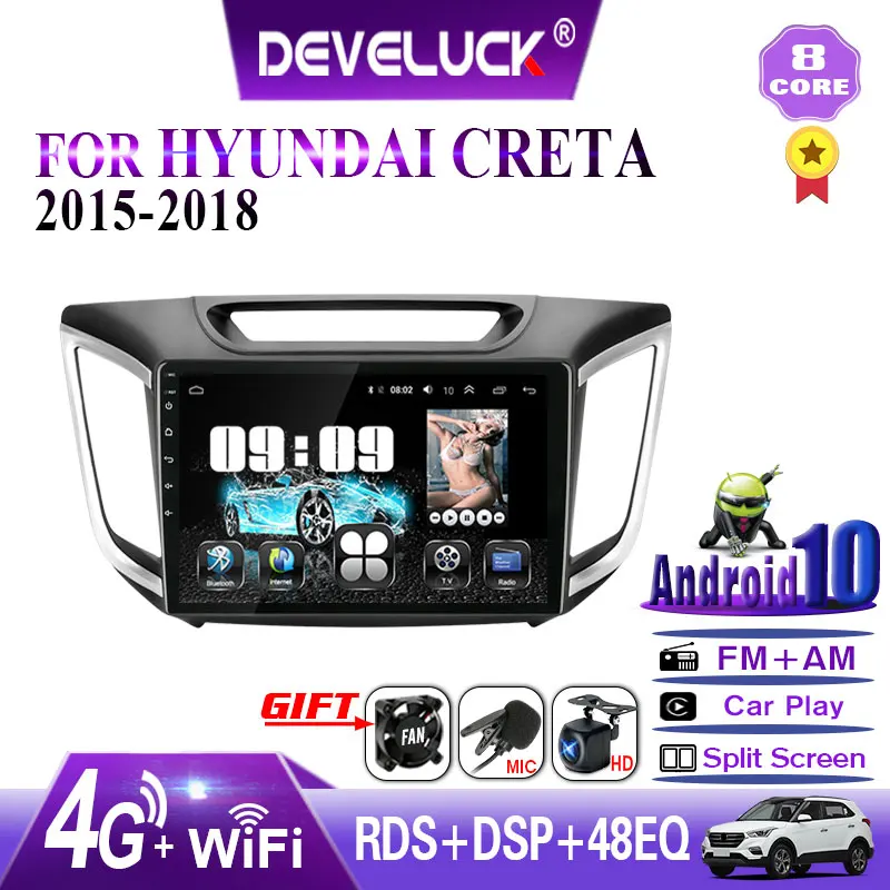 10&quot Android 10.0 Car Radio Multimedia Video Player 2 din For Hyundai Creta ix25 2016-2018 RDS GPS navigation 4G+Wifi With frame |