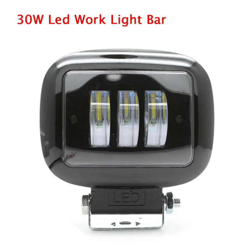

Led Car Work Light Bar 30W 12V Round 6D Lens Motorcycle Electric Vehicle Auxiliary Inspection Light External Headlight SUV Truck