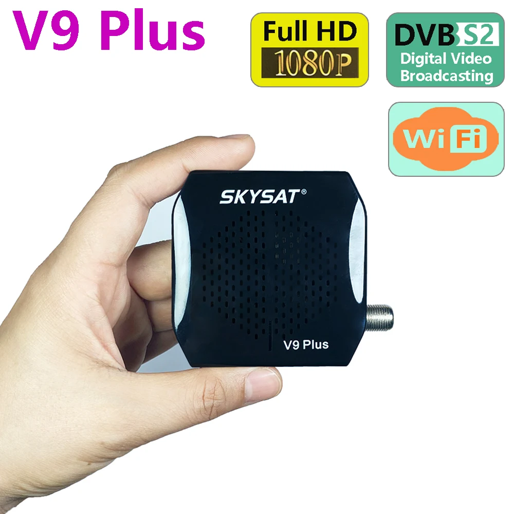 V9 + Супер Мини HD спутниковый ресивер SKYSAT Plus поддержка CS Powervu Biss WiFi 3G USB PVR