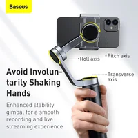 Baseus Bluetooth Selfie Stick 3-Axis Handheld Gimbal Camera stabilizer foldbale Phone Holder for iPhone 12 Pro Xiaomi Huawei P30 1