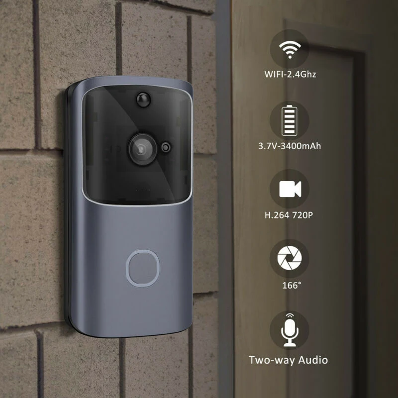 

Smart Doorbell Rechargeable Two Way Audio Monitor Device 720P HD video