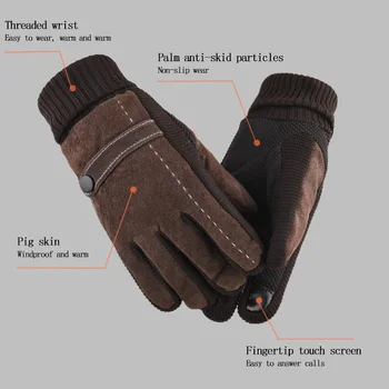 

Men Women's Sports Winter Leather Lycra Heated Fever Snow Cake Cross Country Skiing Gloves Ski For Snowboard Accessories Gloves