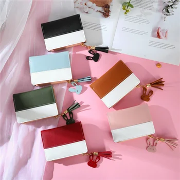

Geometric Luxury Brand Leather Wallets Women Long Zipper Coin Purses Tassel Design Clutch Wallet Female Money Credit Card Holder