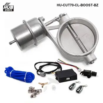 

Exhaust Control Valve With Boost Actuator Cutout 70mm Pipe CLOSED with Wireless Remote Controller Set HU-CUT70-CL-BOOST-BZ