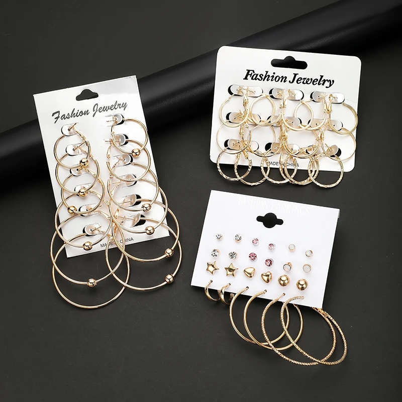 Женские серьги с кристаллами Boho Star модные геометрические Винтажные золотого и