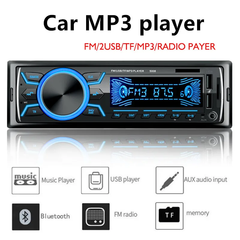 1 din стерео приемник MP3-плеер декодер bluetooth автомобильный комплект модуль fm модулятор аудио Авто двойной USB зарядное устройство 12 в радио 5008
