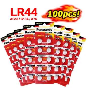 

Panasonic 2020 Promotion New 100pcs 1.5V 120mAh AG13 LR44 LR 44 Watch Batteries For Toy Calculator Hearing Aid Clock Scale