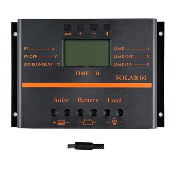 

Solar Charge Controller Protection Durable ABS Case SOLAR60 Multi-Protection LCD Screen 12V/24V 60A/80A Circuit Controller